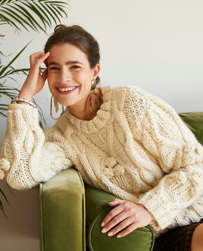 Casquette Raflorene Gilet Irlandais Femme Phildar MODÈLE PULL