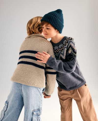 Enfant Explication Pour Tricoter Un Pull Camionneur MODÈLE PULL