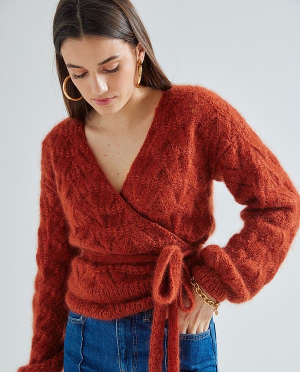 MODÈLE CACHE-COEUR AGATHE Gilets • Phildar • Happywool